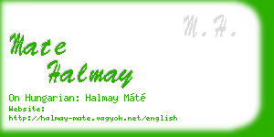 mate halmay business card
